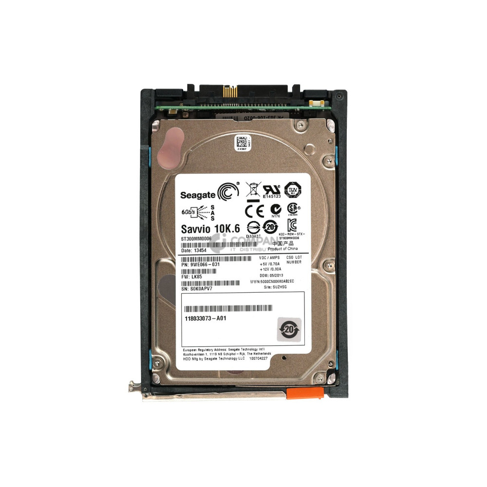 005050210 EMC HARD DRIVE 300GB 10K 6G SAS 2.5 SFF HOT-SWAP FOR VNX ST300MM0006,118033073-A01